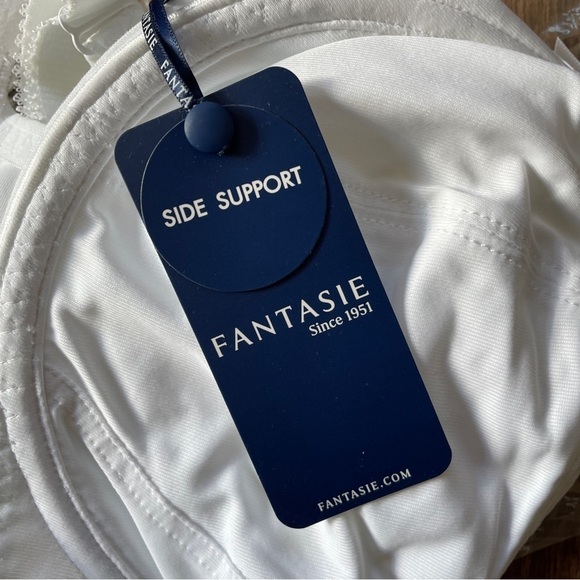 Fantasie Women's Full Coverage Illusion Bra Side Support 38E White - Picture 3 of 6